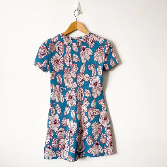 Zara Blue and Pink Floral Mini Dress - Picture 7 of 7